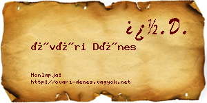 Óvári Dénes névjegykártya